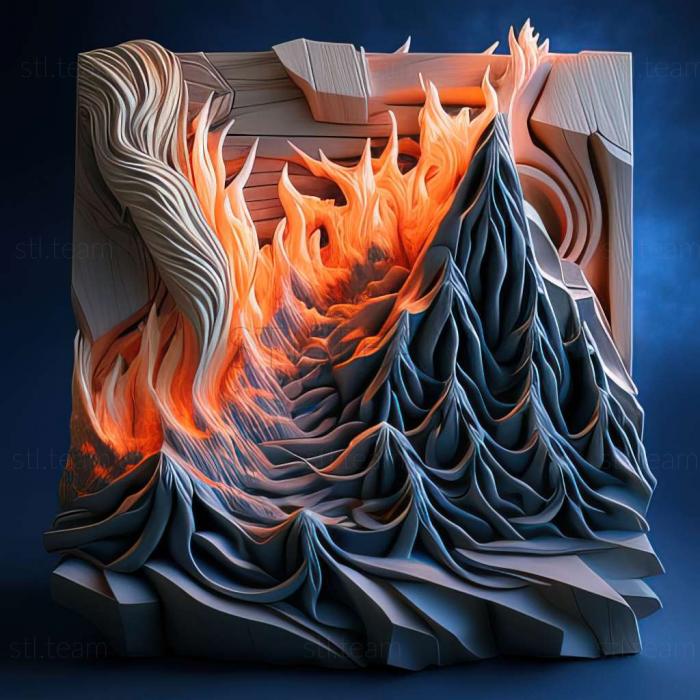 3D модель Палаюча битва на льодовому полі вогню та льоду (STL)